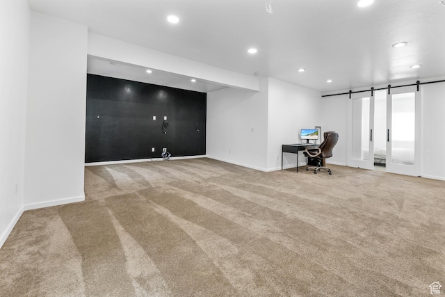 728 W Wild Hyacinth Dr, Saratoga Springs, UT 84045 - unfurnished office with carpet flooring, recessed lighting, and baseboards