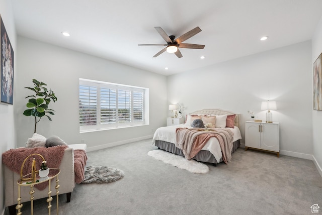 735 E 850 S, Centerville, UT 84014 - carpeted bedroom featuring baseboards, recessed lighting, and ceiling fan