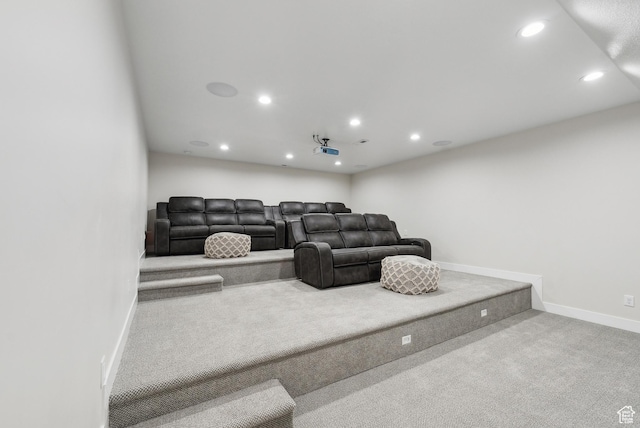 735 E 850 S, Centerville, UT 84014 - home theater room featuring carpet, recessed lighting, and baseboards