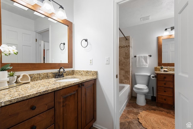 3102 S Applewood Dr E, Bountiful, UT 84010 - full bath with toilet, visible vents, shower / tub combination, and vanity