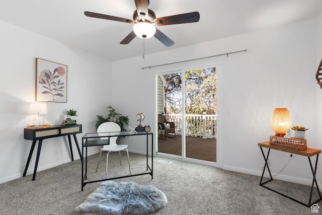 3102 S Applewood Dr E, Bountiful, UT 84010 - carpeted office with baseboards and a ceiling fan