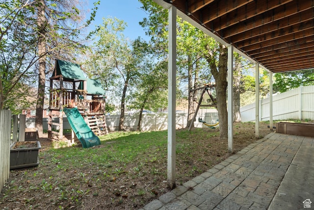 3102 S Applewood Dr E, Bountiful, UT 84010 - exterior space with a fenced backyard and a playground