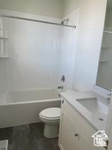 10983 S Lake Run Rd, South Jordan, UT 84009 - full bath with toilet, shower / washtub combination, and vanity