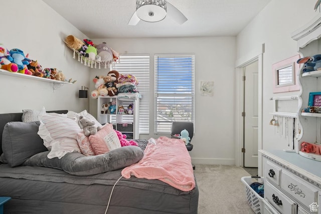 10983 S Lake Run Rd, South Jordan, UT 84009 - bedroom featuring light colored carpet, baseboards, and a ceiling fan