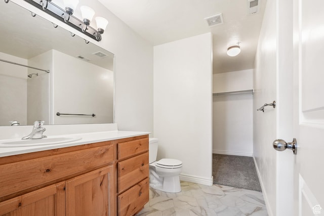 425 S 2220 W Unit 202, Pleasant Grove, UT 84062 - full bath with vanity, marble finish floor, toilet, and visible vents