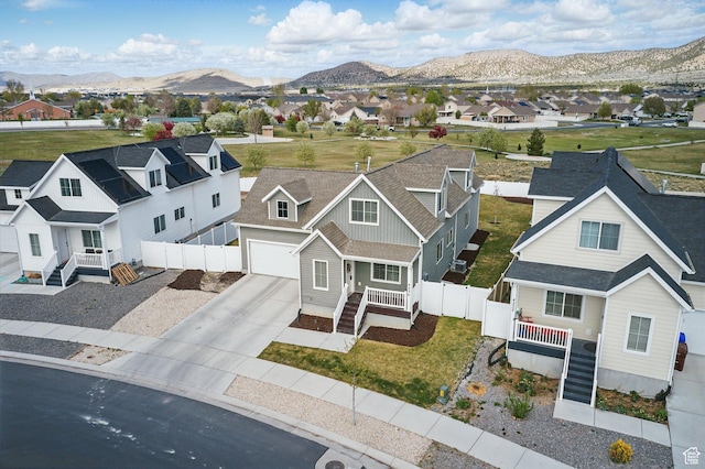 4236 N Magnolia Cir, Eagle Mountain, UT 84005 - drone / aerial view with a residential view and a mountain view