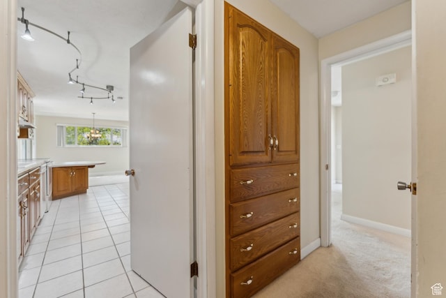 3475 S 3650 E, Millcreek, UT 84109 - hallway with track lighting, baseboards, and light tile patterned floors