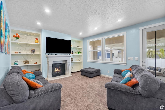 145 W 750 S, American Fork, UT 84003 - living area with carpet flooring, a textured ceiling, and a healthy amount of sunlight