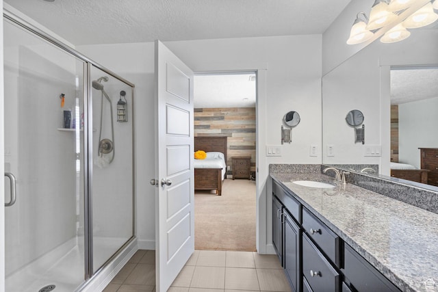 145 W 750 S, American Fork, UT 84003 - ensuite bathroom with connected bathroom, a textured ceiling, a shower stall, and vanity