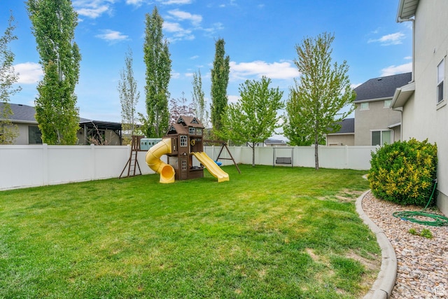 145 W 750 S, American Fork, UT 84003 - view of yard with a fenced backyard and a playground