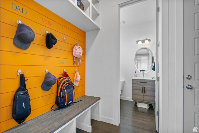 145 W 750 S, American Fork, UT 84003 - mudroom featuring baseboards and dark wood-style floors