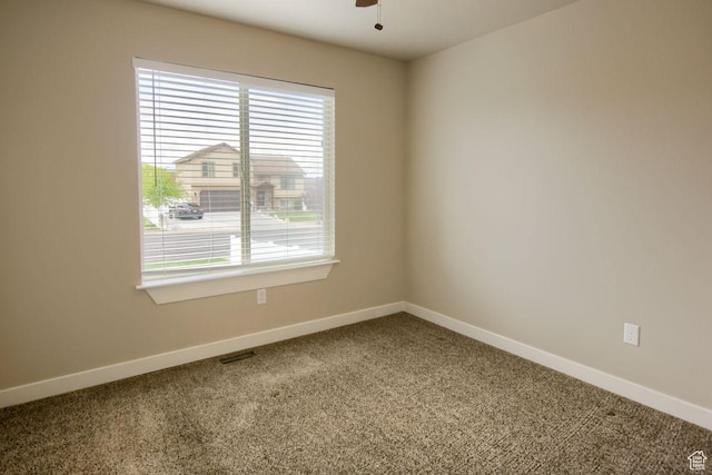 566 N 640 W, Tooele, UT 84074 - carpeted empty room with visible vents, baseboards, and ceiling fan