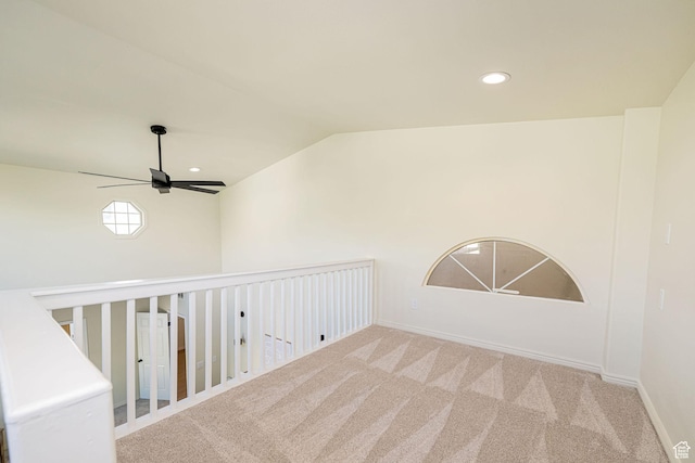 916 W 1150 S, Provo, UT 84601 - spare room with carpet floors, baseboards, recessed lighting, a ceiling fan, and vaulted ceiling