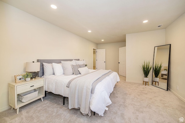 916 W 1150 S, Provo, UT 84601 - bedroom with recessed lighting, baseboards, and light colored carpet