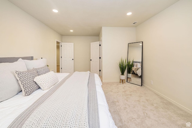 916 W 1150 S, Provo, UT 84601 - bedroom with recessed lighting, baseboards, visible vents, and light carpet