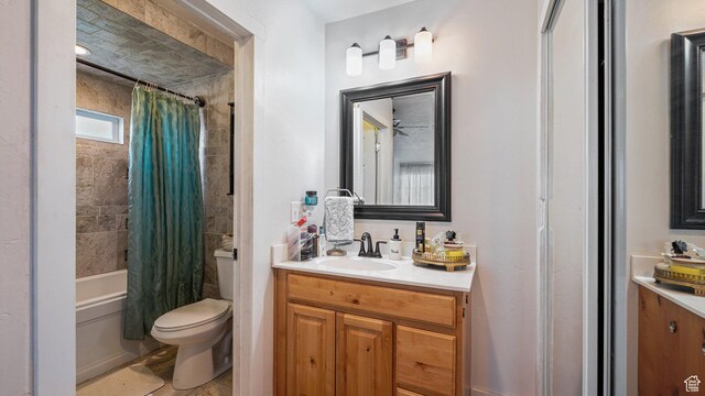 84 N 100 W, Sterling, UT 84665 - bathroom featuring vanity, toilet, and shower / tub combo with curtain
