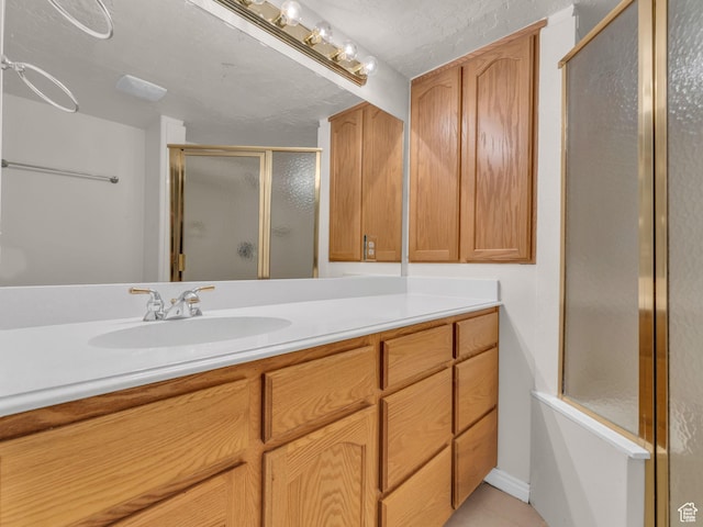 1788 W Nobility Cir, Salt Lake City, UT 84116 - bathroom with vanity, tile patterned flooring, and a stall shower
