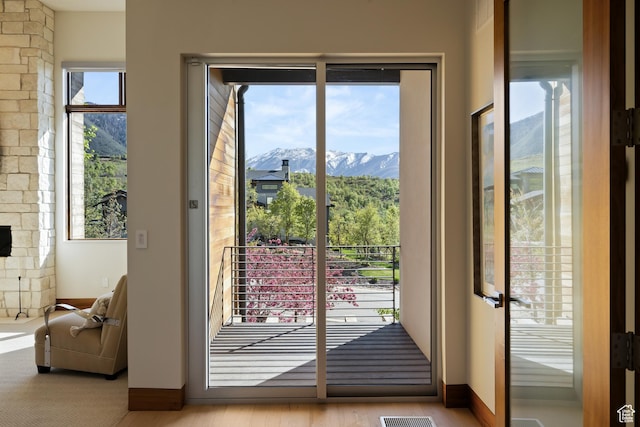 772 S Summit Creek Dr, Woodland Hills, UT 84653 - entryway featuring a mountain view and healthy amount of natural light