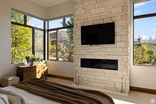 772 S Summit Creek Dr, Woodland Hills, UT 84653 - bedroom featuring baseboards, carpet, and multiple windows