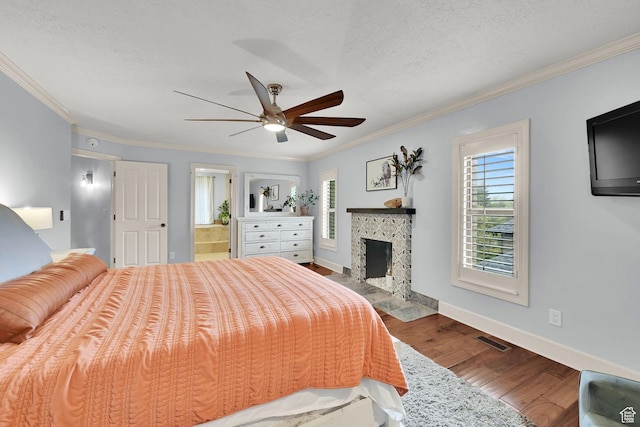 5078 S Iroquois Way E, Ogden, UT 84403 - bedroom featuring visible vents, ornamental molding, and wood finished floors