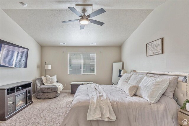 204 E 460 N, Vineyard, UT 84059 - bedroom with a textured ceiling, visible vents, ceiling fan, and carpet