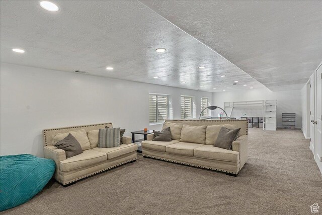 204 E 460 N, Vineyard, UT 84059 - carpeted living area featuring recessed lighting, a textured ceiling, and visible vents