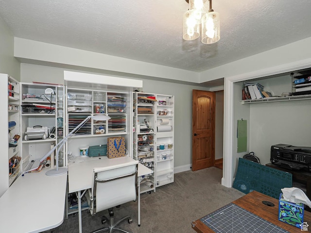 418 E Bridlewalk Ln, Murray, UT 84107 - carpeted office space featuring a textured ceiling