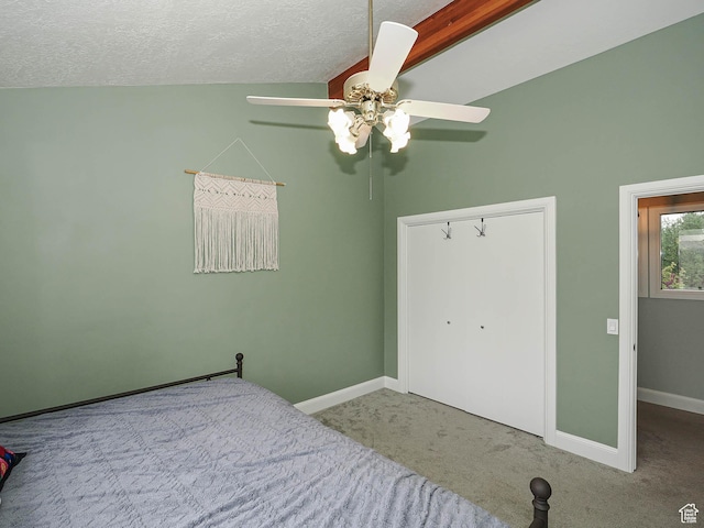 418 E Bridlewalk Ln, Murray, UT 84107 - carpeted bedroom with a textured ceiling, baseboards, and lofted ceiling