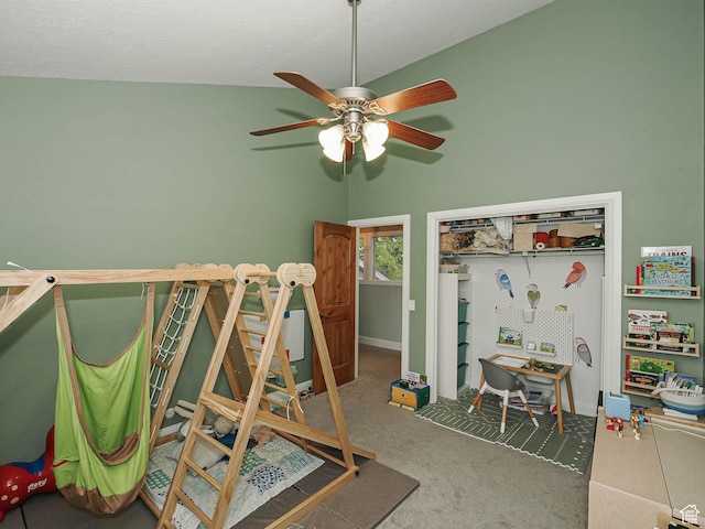 418 E Bridlewalk Ln, Murray, UT 84107 - bedroom featuring baseboards, carpet flooring, ceiling fan, and a closet