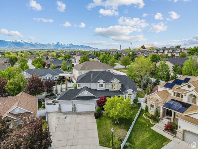 6272 S Lake Fork Cir, Taylorsville, UT 84129 - bird's eye view with a residential view and a mountain view