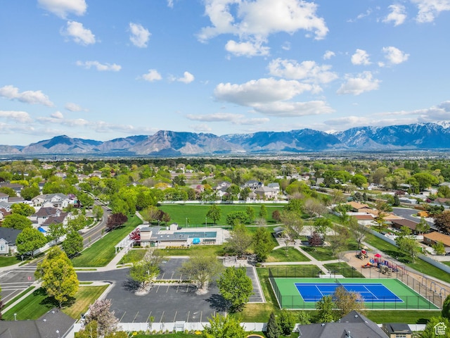 6272 S Lake Fork Cir, Taylorsville, UT 84129 - birds eye view of property with a residential view and a mountain view