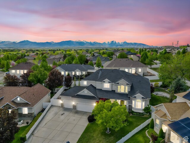 6272 S Lake Fork Cir, Taylorsville, UT 84129 - aerial view with a mountain view and a residential view