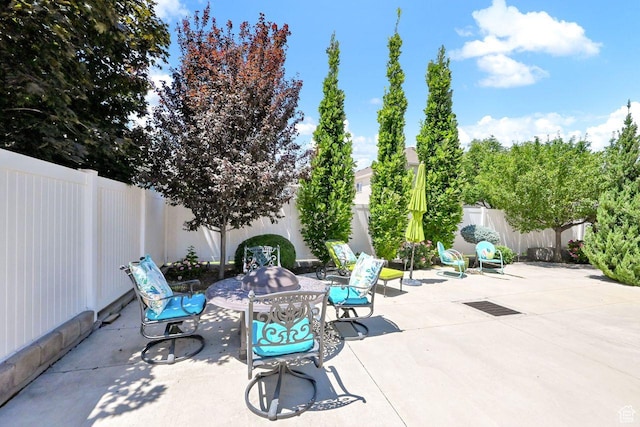 6272 S Lake Fork Cir, Taylorsville, UT 84129 - view of patio / terrace with a fenced backyard