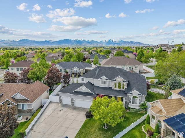 6272 S Lake Fork Cir, Taylorsville, UT 84129 - birds eye view of property with a residential view and a mountain view