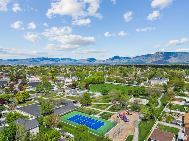 6272 S Lake Fork Cir, Taylorsville, UT 84129 - birds eye view of property with a residential view and a mountain view