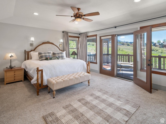 3540 N Elkview Dr, Eden, UT 84310 - carpeted bedroom with multiple windows, recessed lighting, and access to exterior