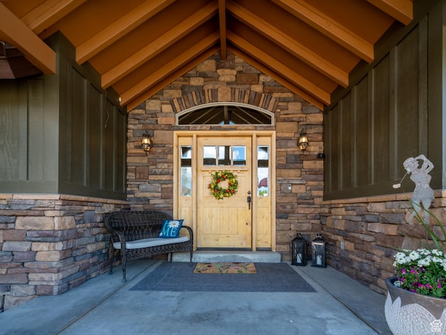 3540 N Elkview Dr, Eden, UT 84310 - property entrance featuring stone siding