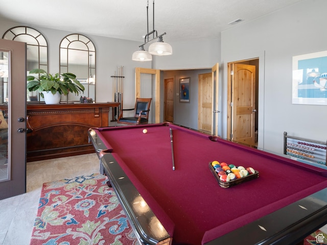 3540 N Elkview Dr, Eden, UT 84310 - rec room with visible vents, billiards, and tile patterned flooring