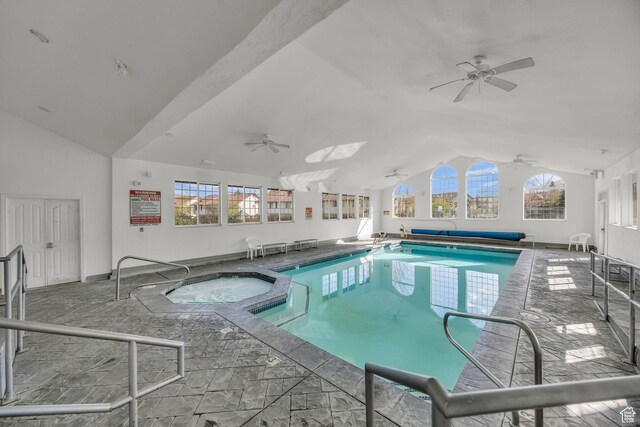 181 Geneva Dr, Midway, UT 84049 - pool featuring ceiling fan