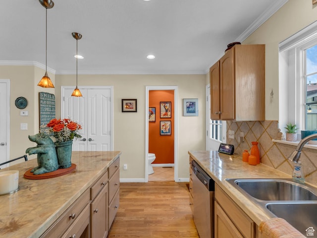 181 Geneva Dr, Midway, UT 84049 - kitchen with a sink, backsplash, dishwasher, and light countertops