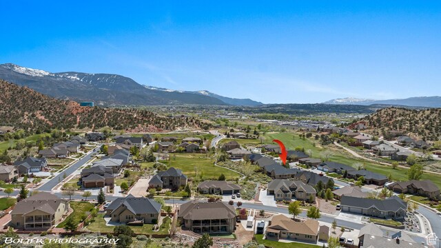 1328 N Parkside Dr, Cedar City, UT 84721 - birds eye view of property featuring a mountain view and a residential view