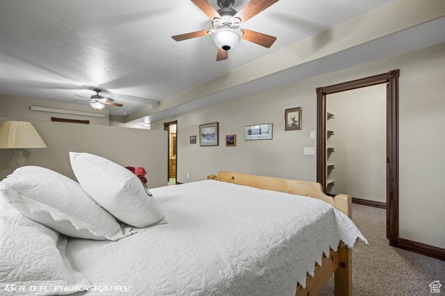 1328 N Parkside Dr, Cedar City, UT 84721 - bedroom featuring baseboards, ceiling fan, and carpet