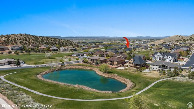 1328 N Parkside Dr, Cedar City, UT 84721 - bird's eye view featuring a residential view and a water and mountain view