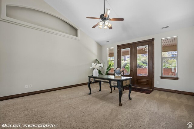 1328 N Parkside Dr, Cedar City, UT 84721 - office space featuring carpet flooring, ceiling fan, baseboards, and a wealth of natural light