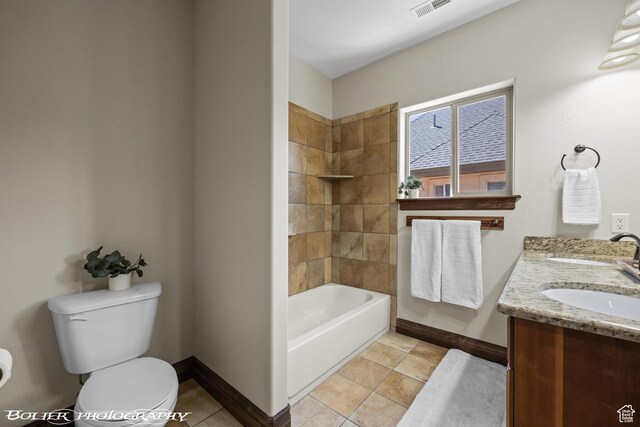 1328 N Parkside Dr, Cedar City, UT 84721 - full bathroom featuring a sink, double vanity, toilet, baseboards, and visible vents