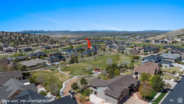 1328 N Parkside Dr, Cedar City, UT 84721 - birds eye view of property featuring a mountain view and a residential view