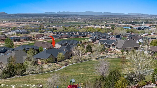 1328 N Parkside Dr, Cedar City, UT 84721 - birds eye view of property featuring a residential view and a mountain view