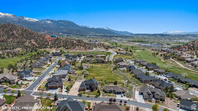 1328 N Parkside Dr, Cedar City, UT 84721 - birds eye view of property with a residential view, a mountain view, and view of golf course