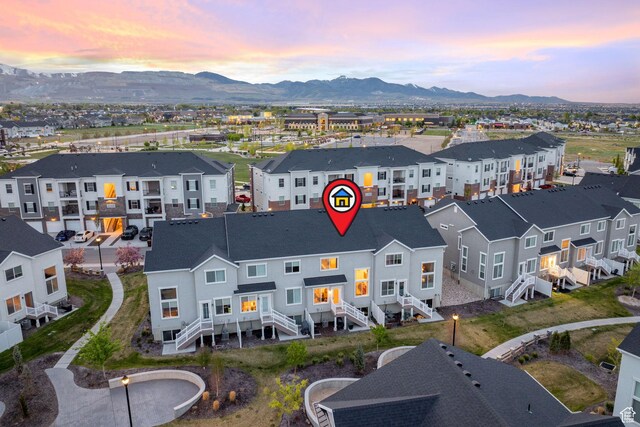 13077 S Keegan Dr, Herriman, UT 84096 - aerial view featuring a mountain view and a residential view