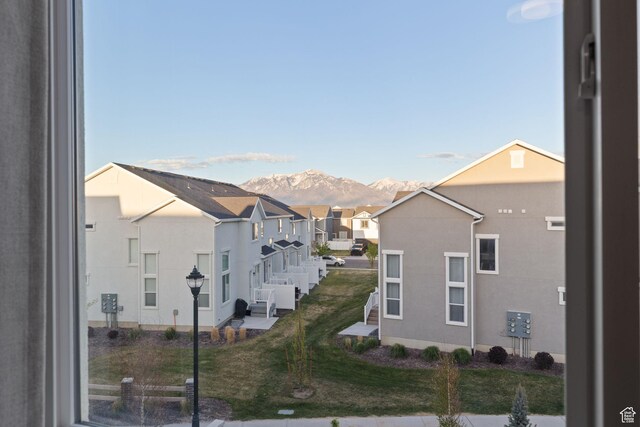13077 S Keegan Dr, Herriman, UT 84096 - exterior space with a residential view, a mountain view, and street lights